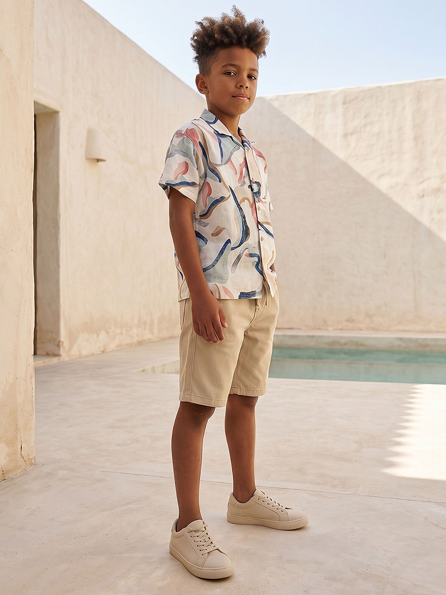 Short Sleeve Shirt with Abstract Print