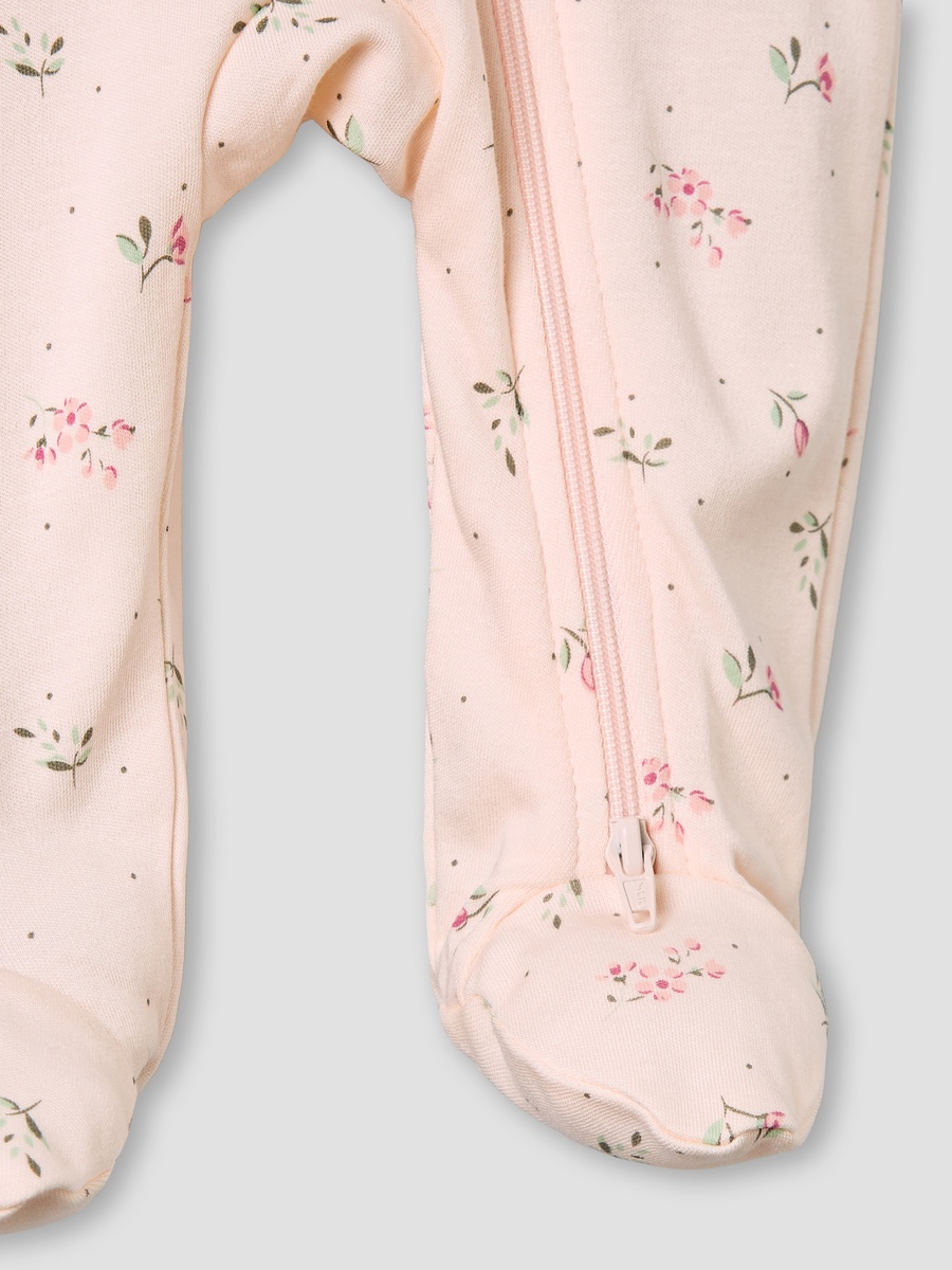 Bamboo Cotton Collared Long Sleeve Sleepsuit with Floral Print