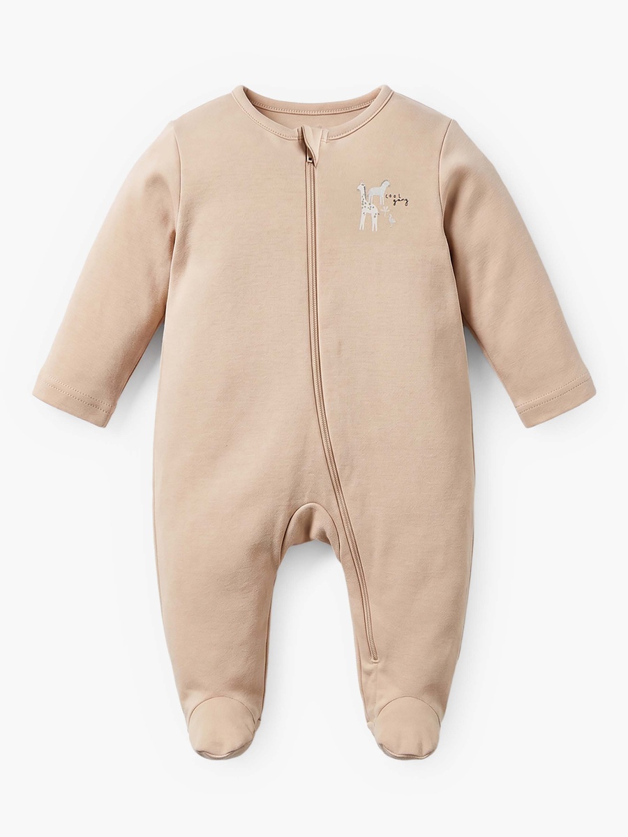 Pack of 5 Cotton Round Neck Long Sleeves Sleepsuit with Zip Closure