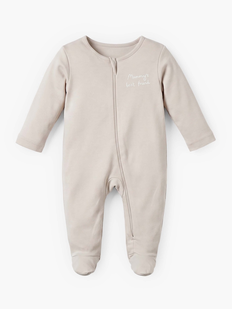 Pack of 5 Cotton Round Neck Long Sleeves Sleepsuit with Zip Closure