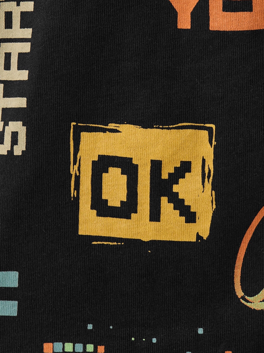 Crew Neck Short Sleeves T-Shirt with Gaming Print