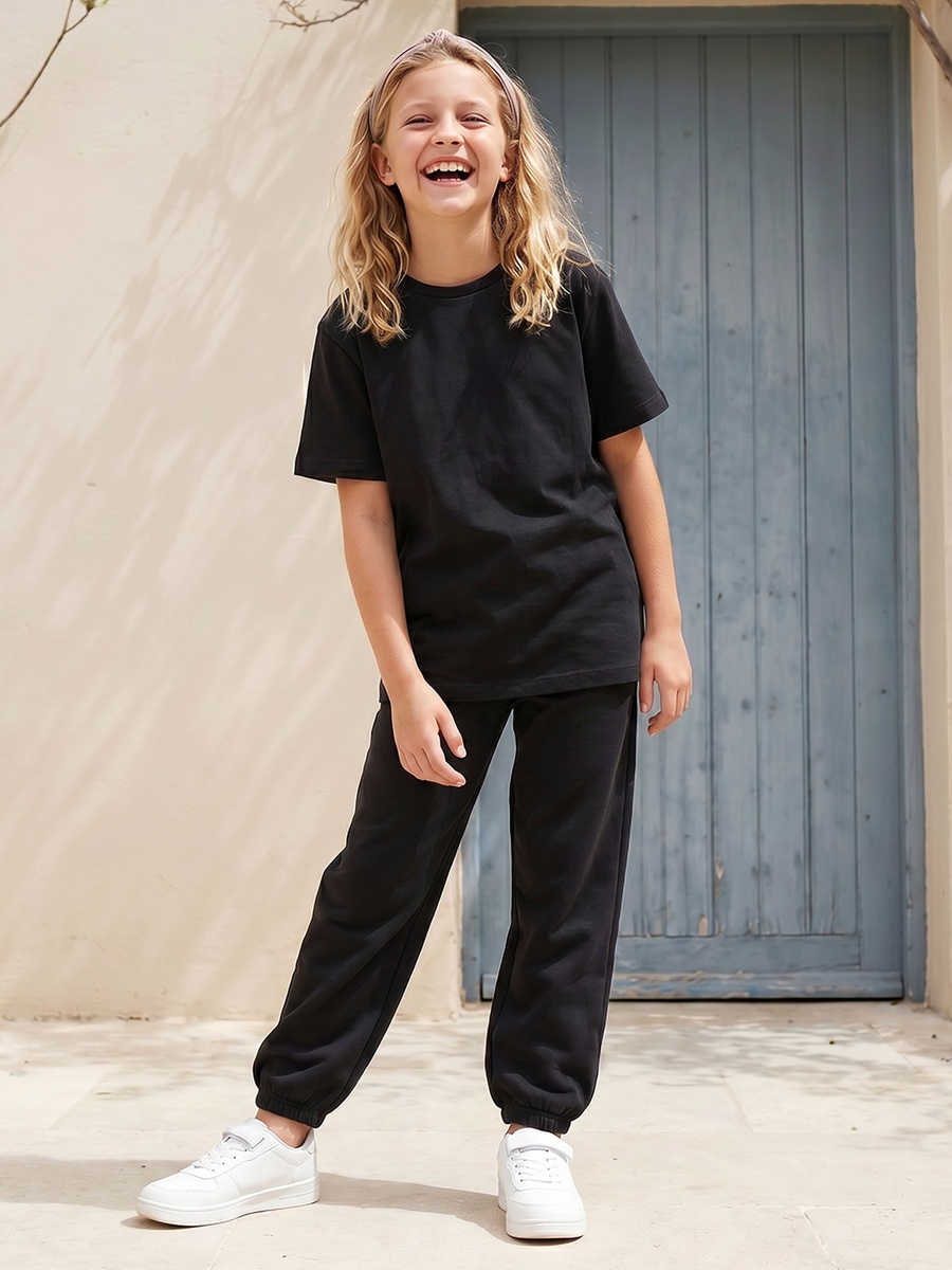 Crew Neck Short Sleeves T-Shirt and Joggers Set