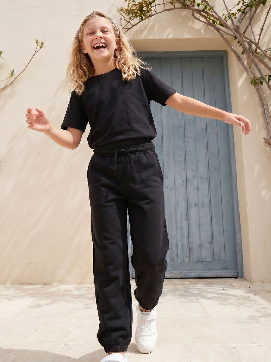 Crew Neck Short Sleeves T-Shirt and Joggers Set