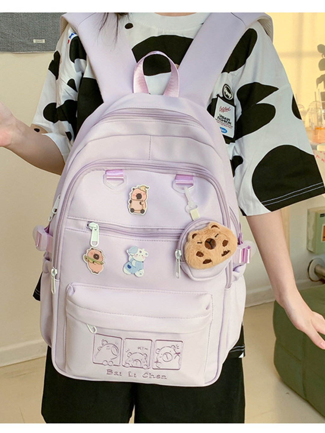 Teddy Pocket Print Backpack