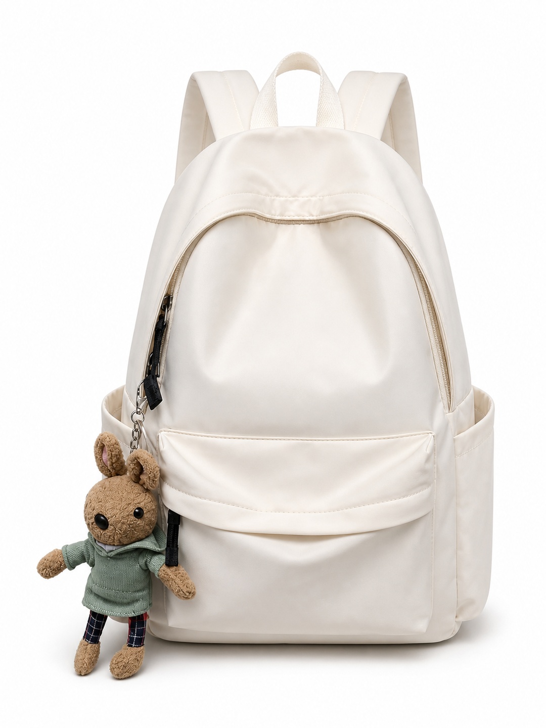 Solid Zip Pocket Backpack