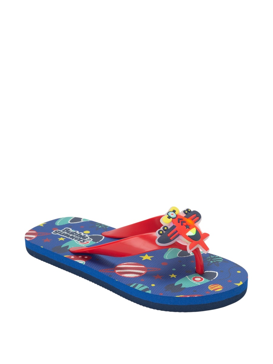 Printed T-Strap Slippers