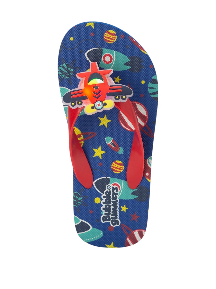 Printed T-Strap Slippers