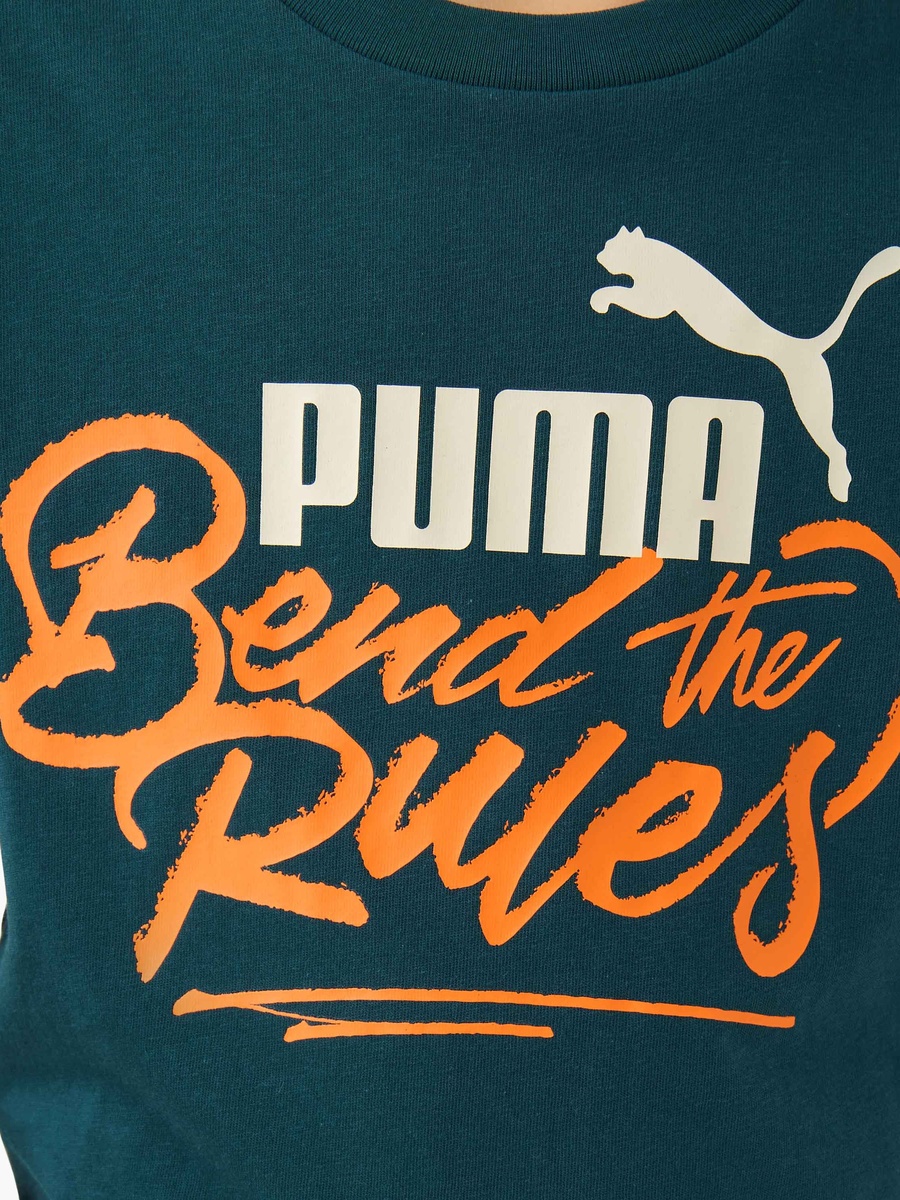 Boys Cotton Crew Neck T-Shirt with Slogan Print and Short Sleeves