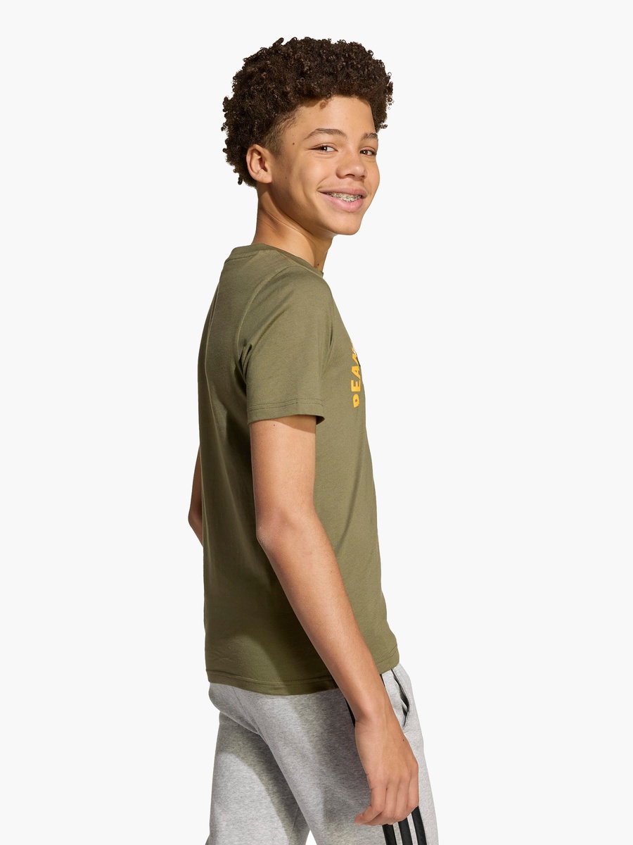 Boys Cotton Crew Neck T-Shirt with Graphic Print and Short Sleeves