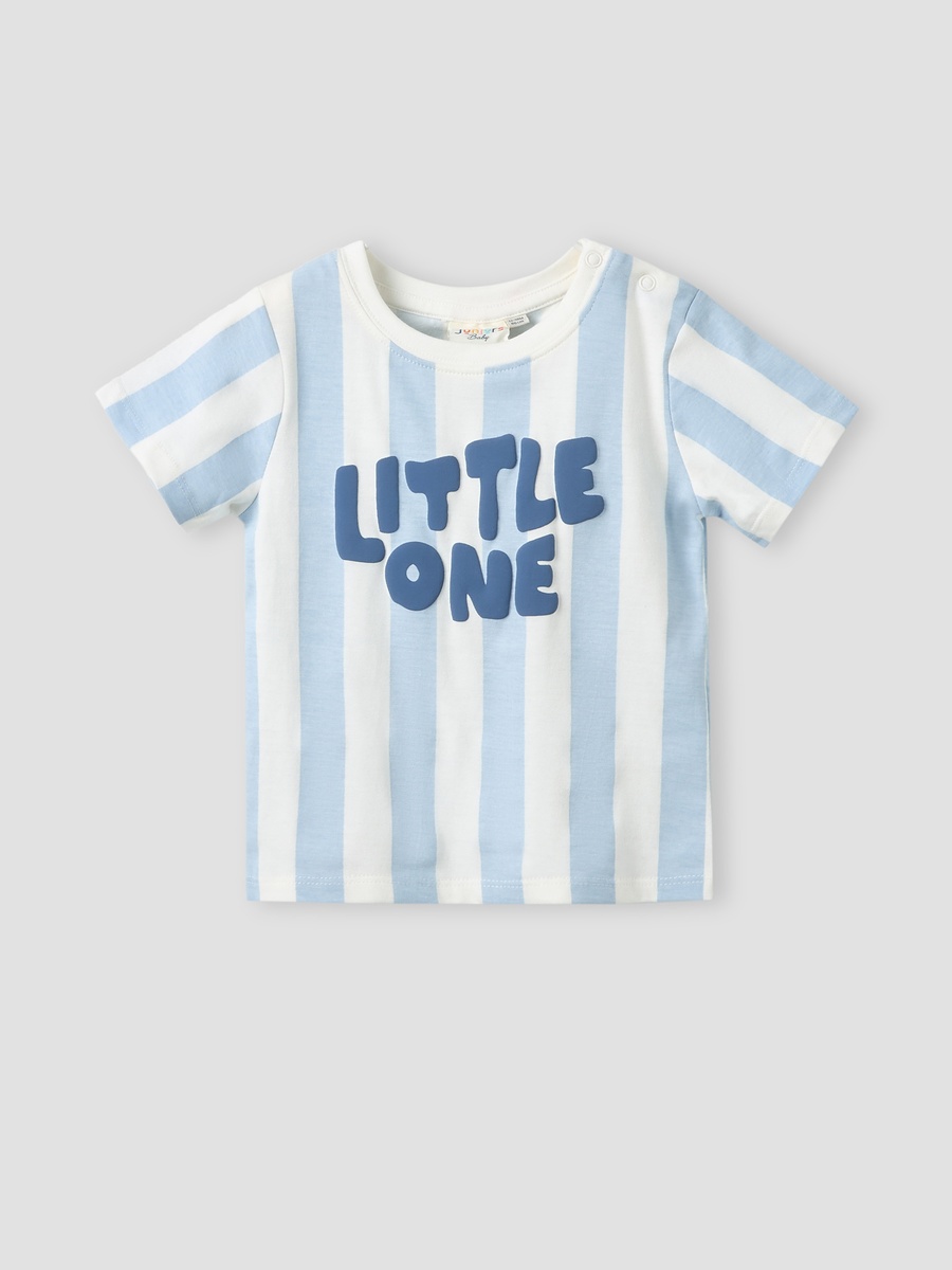 Crew Neck Short Sleeves T-Shirt with Stripes