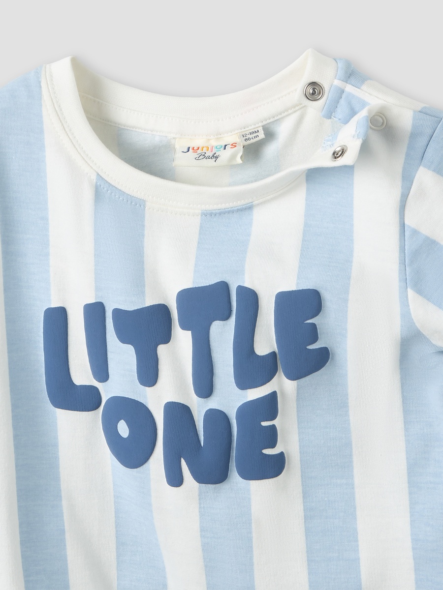 Crew Neck Short Sleeves T-Shirt with Stripes