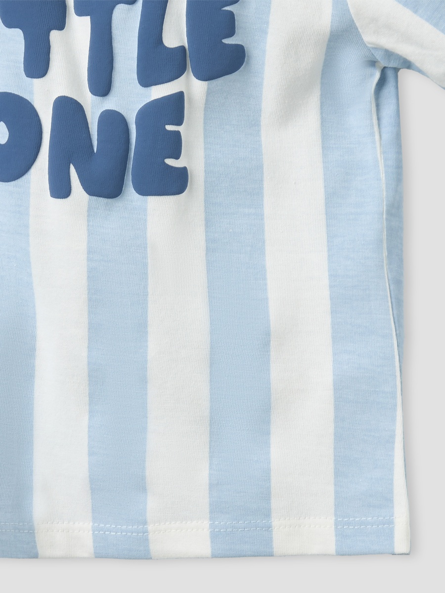 Crew Neck Short Sleeves T-Shirt with Stripes