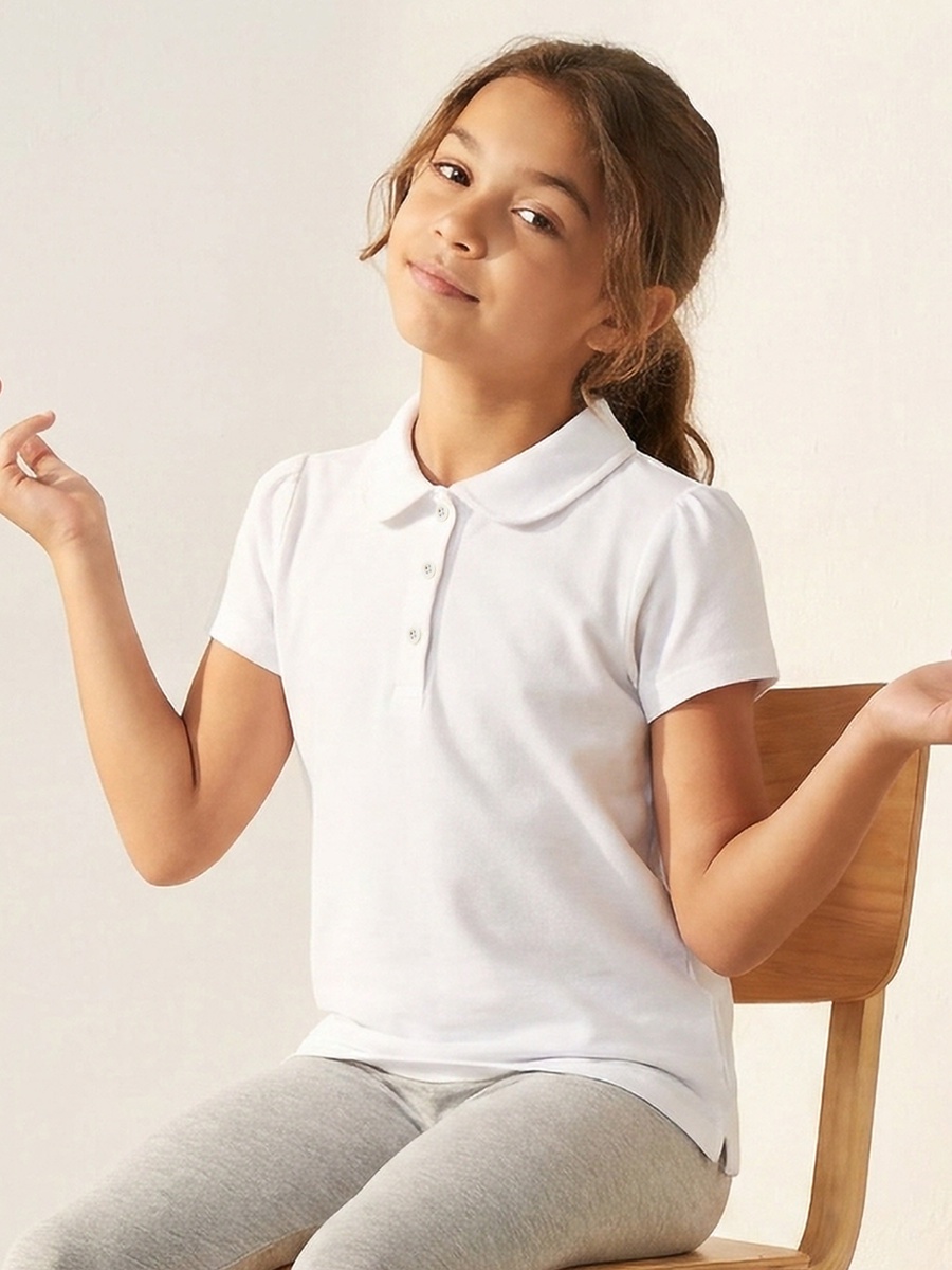 Pack of 2 Peter Pan Collar Short Sleeves T-Shirt with Textured Design