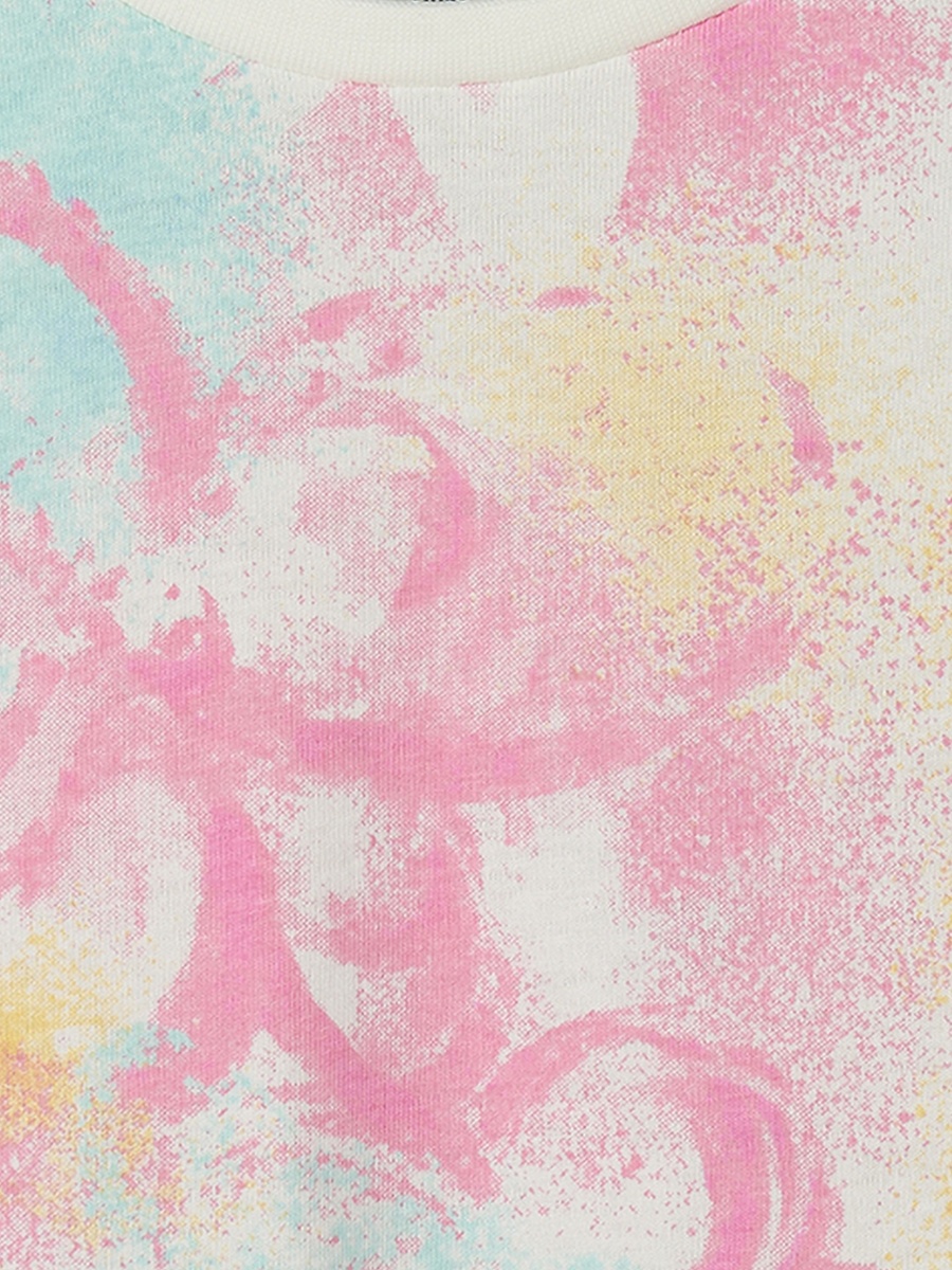 Crew Neck Short Sleeves T-Shirt with Tie-Dye Print