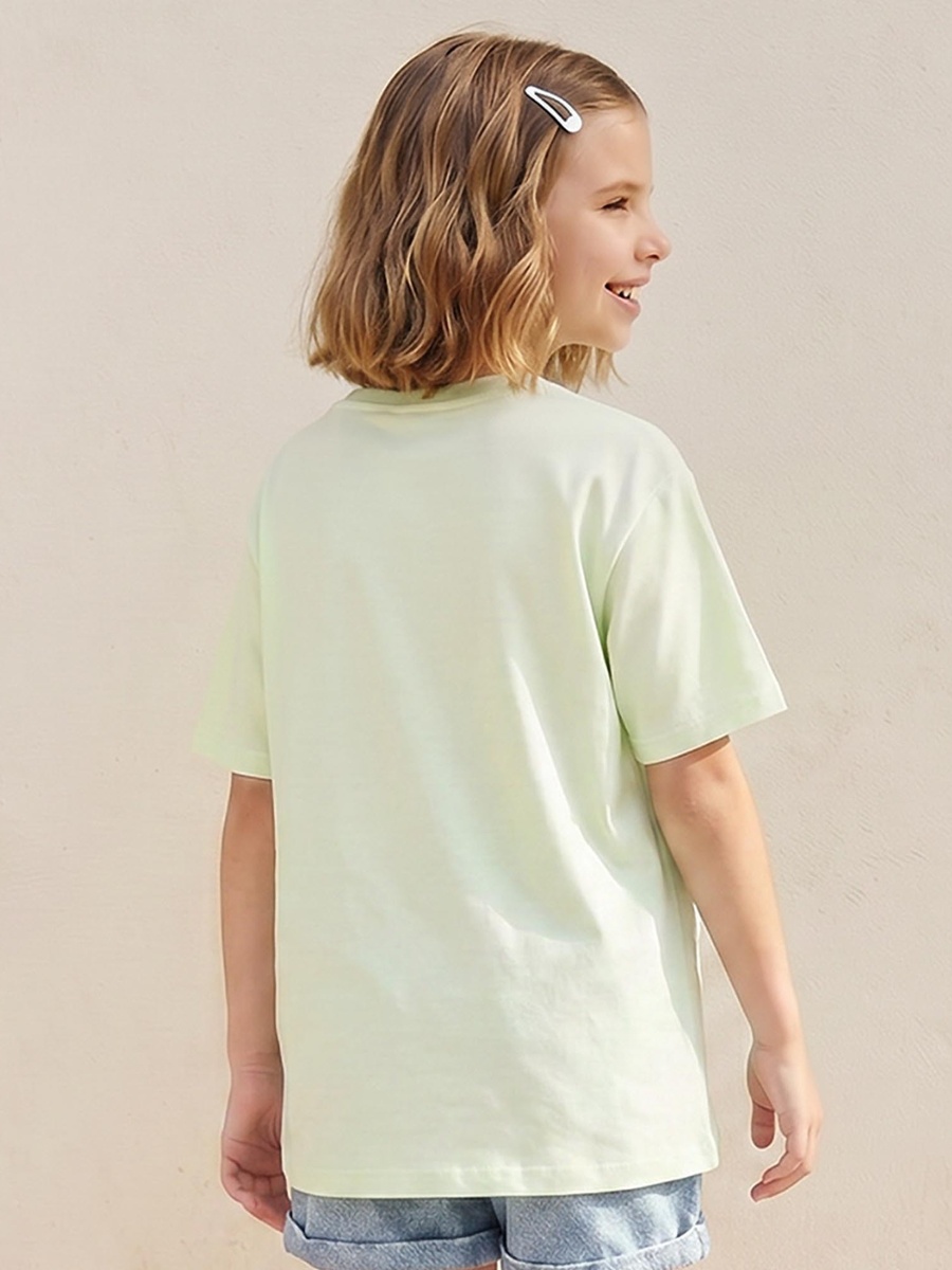 Crew Neck Short Sleeves T-Shirt with Powerpuff Girls and Hello Kitty Print