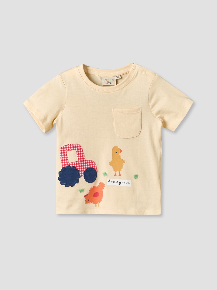 Pack of 3 Round Neck Short Sleeves T-Shirt with Farm Print
