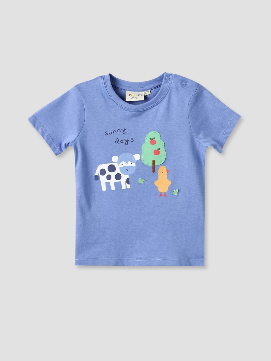 Pack of 3 Round Neck Short Sleeves T-Shirt with Farm Print