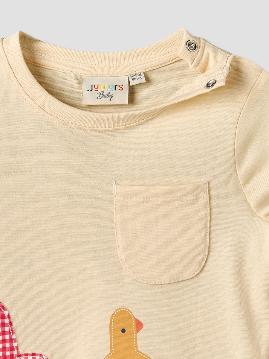Pack of 3 Round Neck Short Sleeves T-Shirt with Farm Print