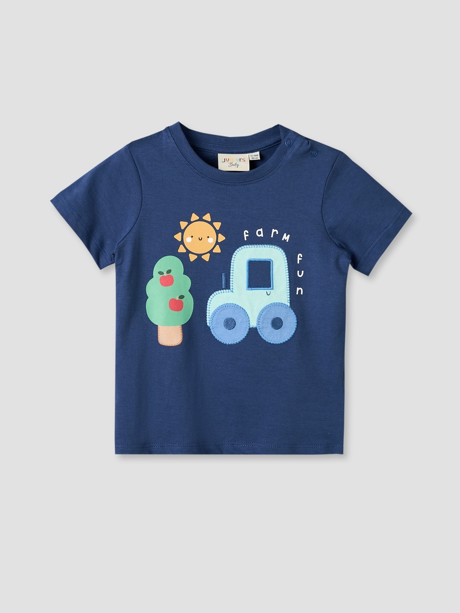 Pack of 3 Round Neck Short Sleeves T-Shirt with Farm Print