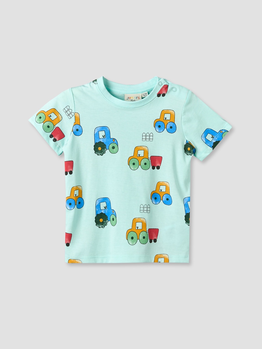 Pack of 3 Round Neck Short Sleeves T-Shirt with Farm Print
