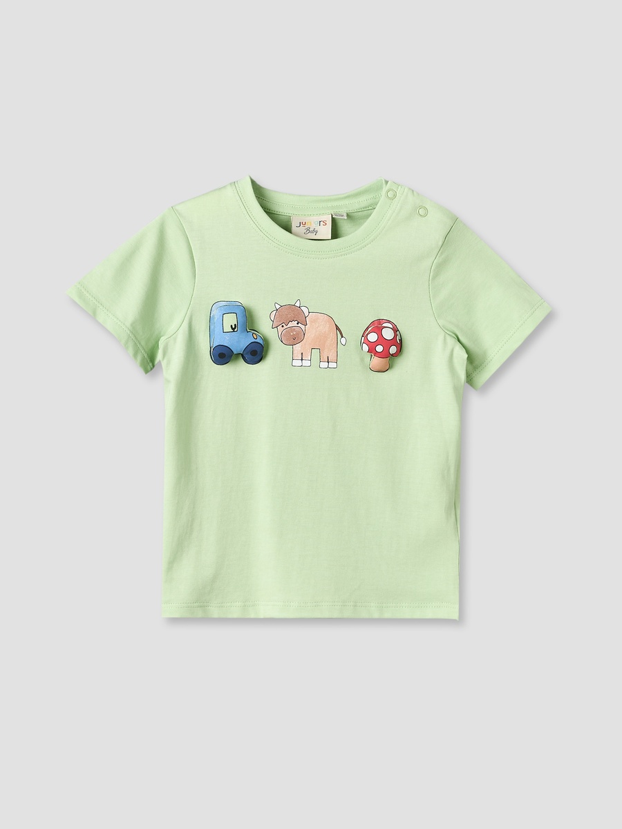 Pack of 3 Round Neck Short Sleeves T-Shirt with Farm Print