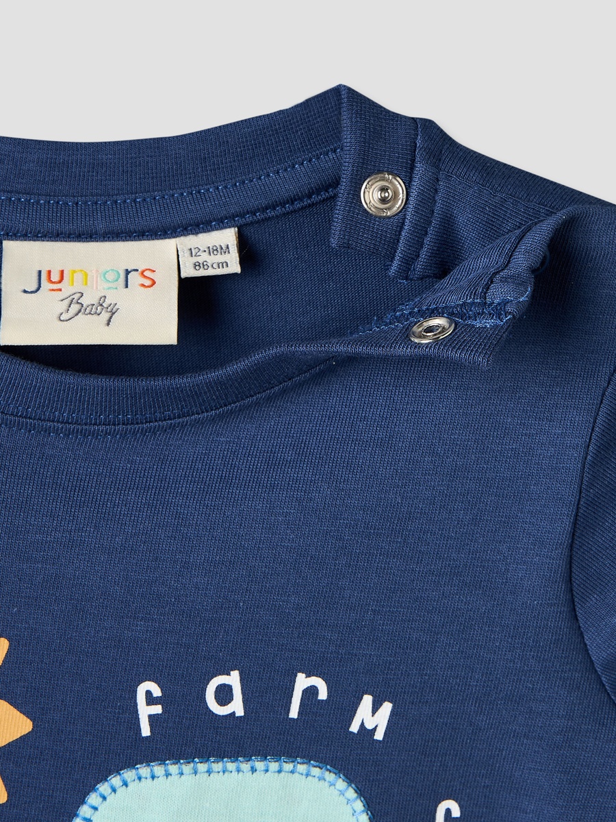Pack of 3 Round Neck Short Sleeves T-Shirt with Farm Print