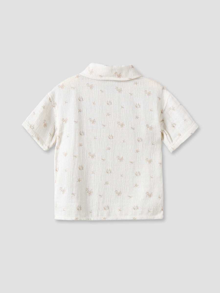 Collared Short Sleeves Polo T-Shirt with Floral Print