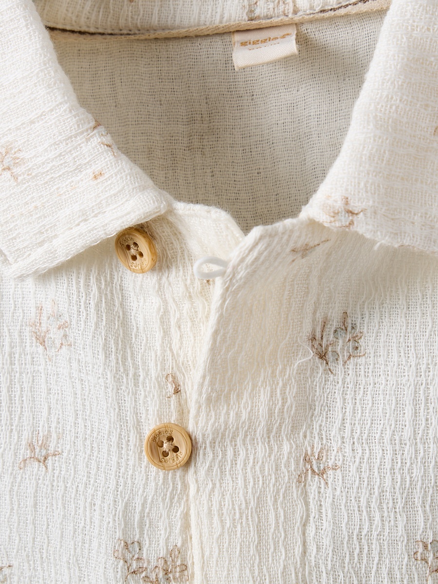 Collared Short Sleeves Polo T-Shirt with Floral Print