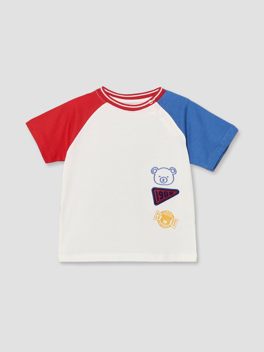 Crew Neck Short Sleeves T-Shirt with Embroidery