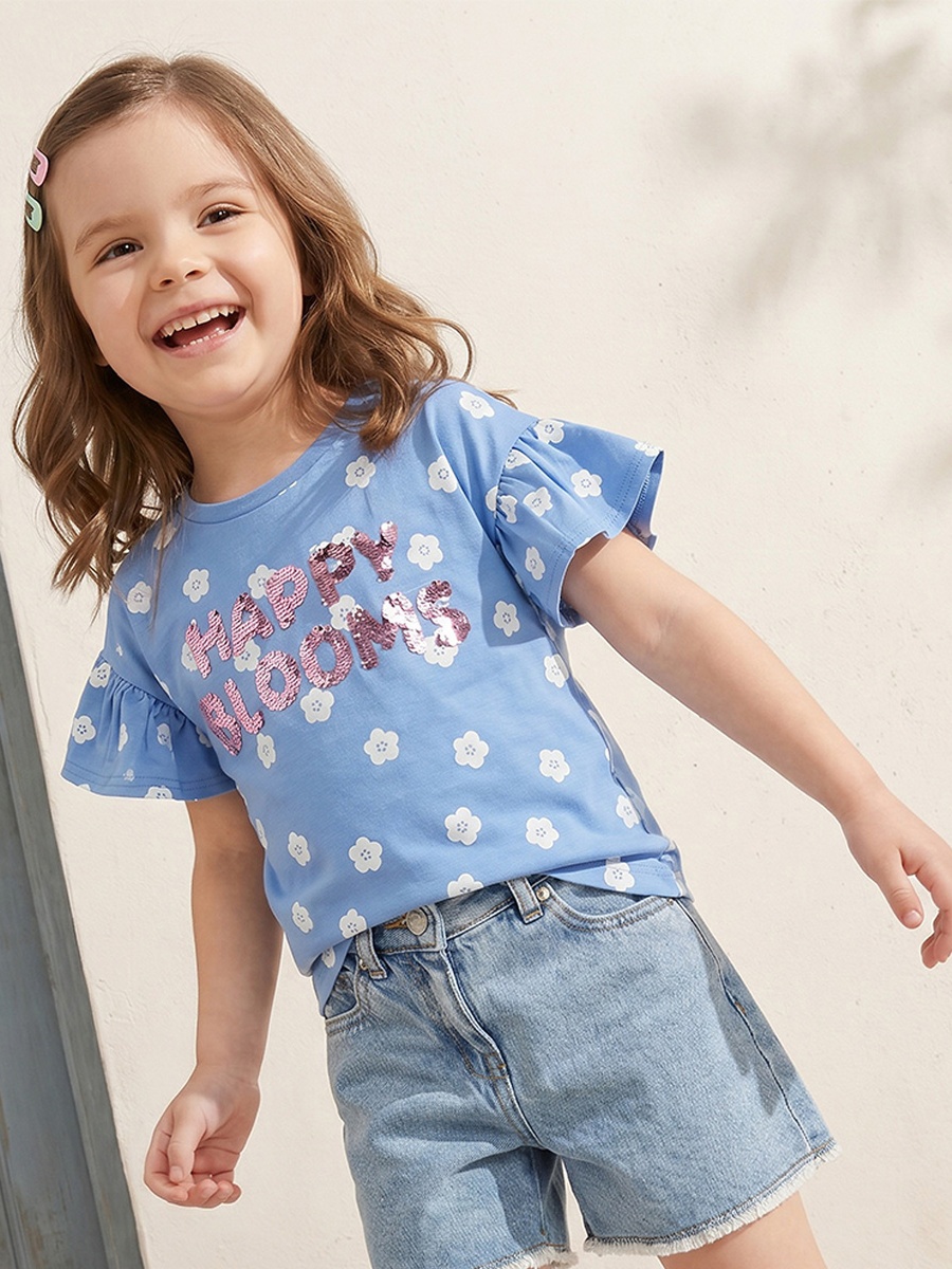 Crew Neck Short Sleeves T-Shirt with Embellishment
