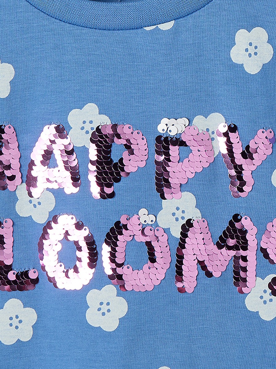 Crew Neck Short Sleeves T-Shirt with Embellishment