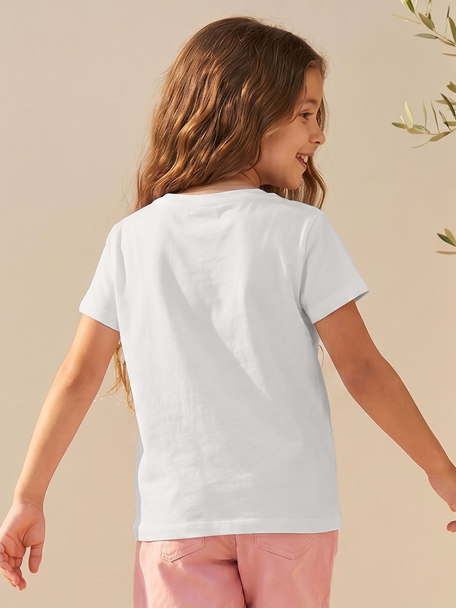 Crew Neck Short Sleeves T-Shirt with Anime Print