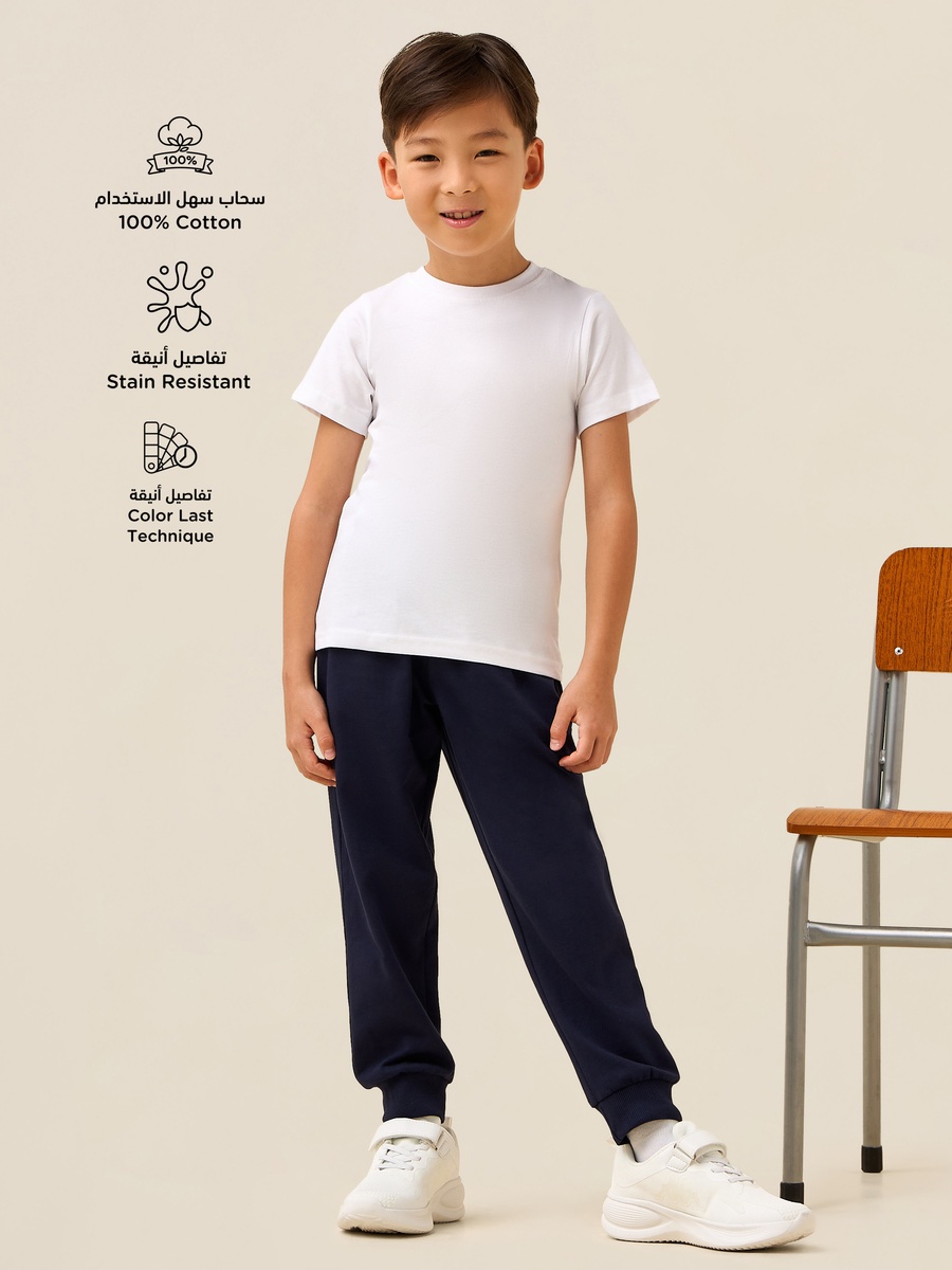 Solid Crew Neck T-Shirt with Short Sleeves