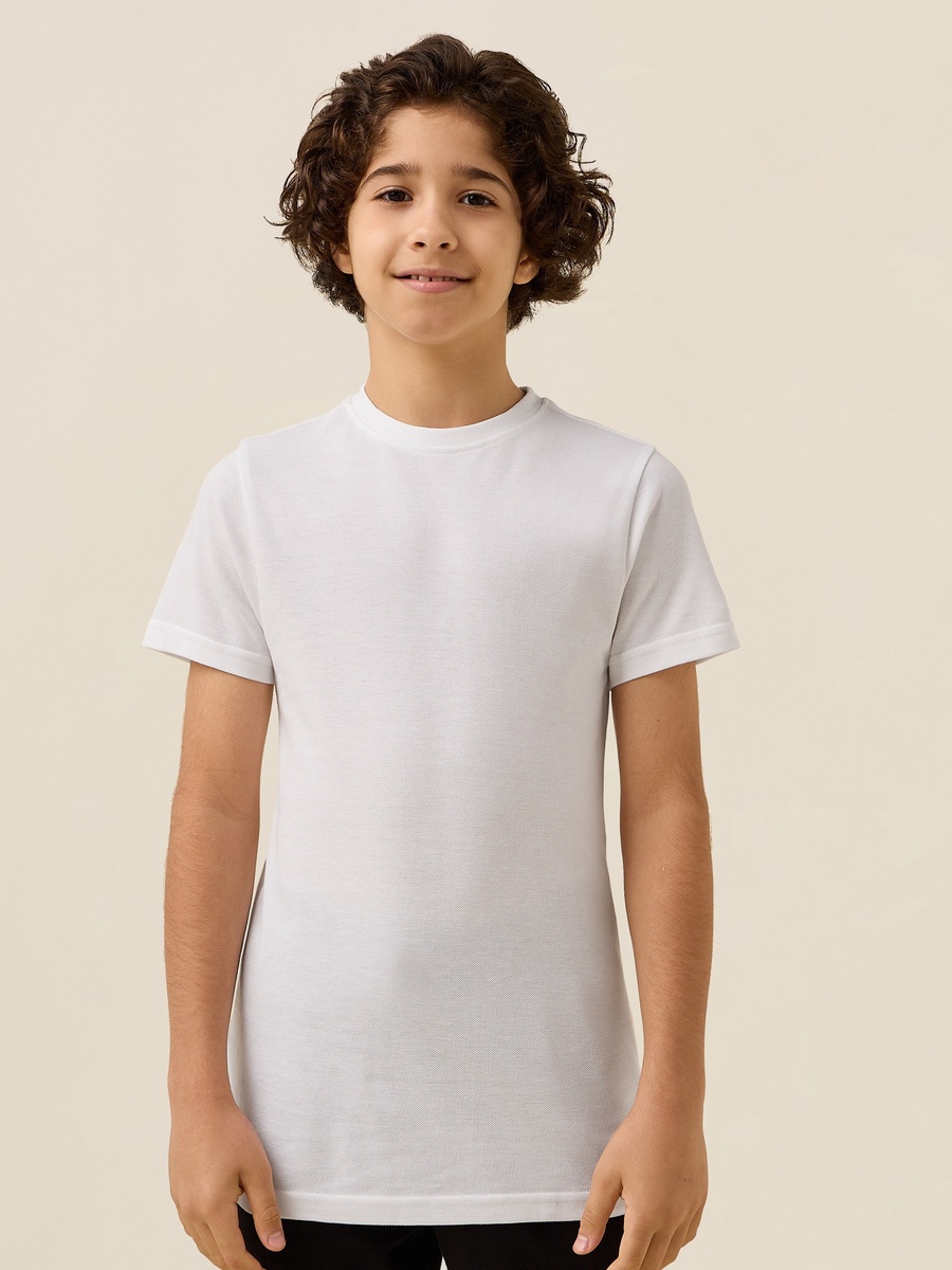 Solid T-Shirt with Crew Neck and Short Sleeves