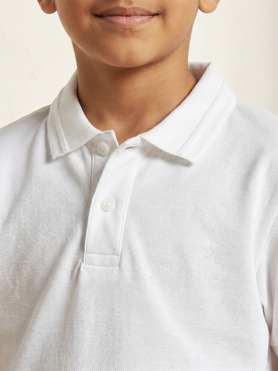 Solid Polo T-Shirt with Short Sleeves
