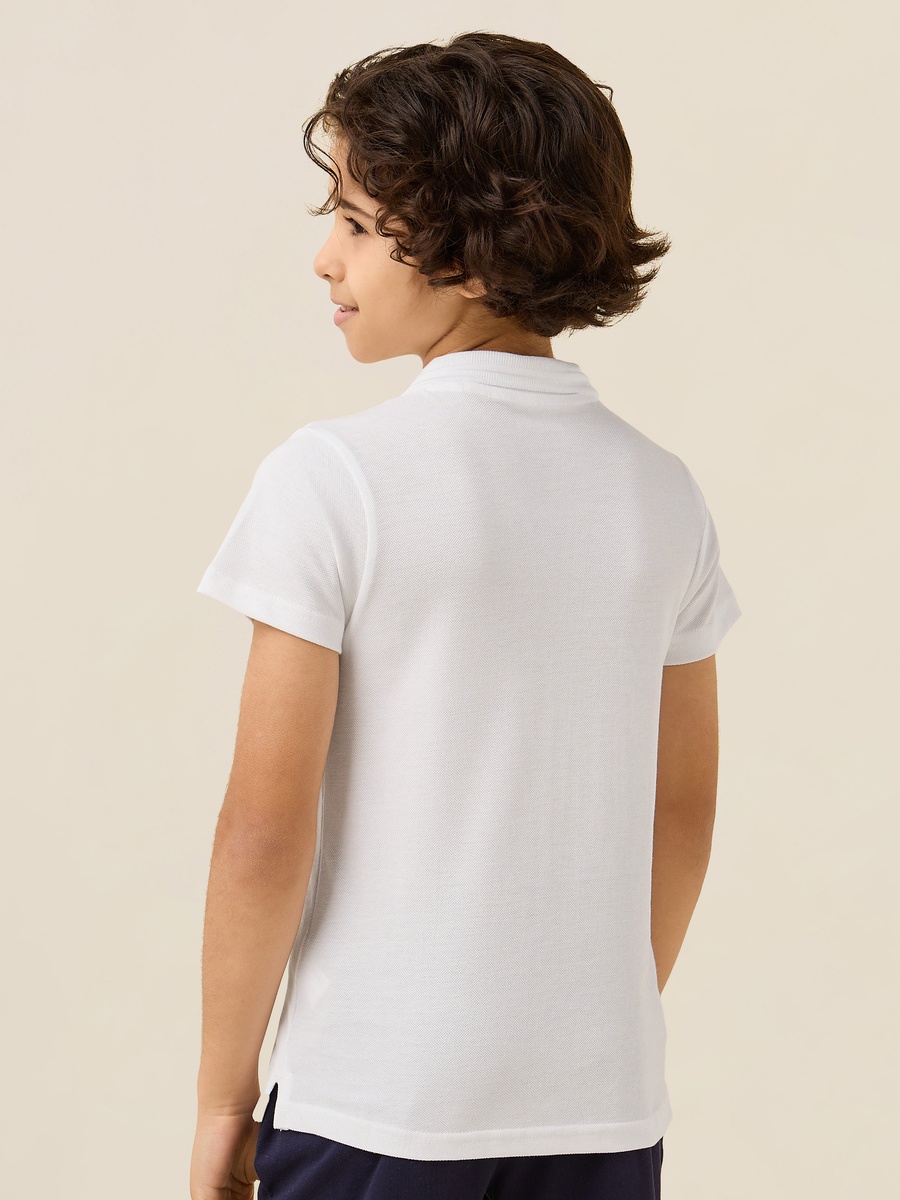 Polo Collared Short Sleeves T-Shirt with Print
