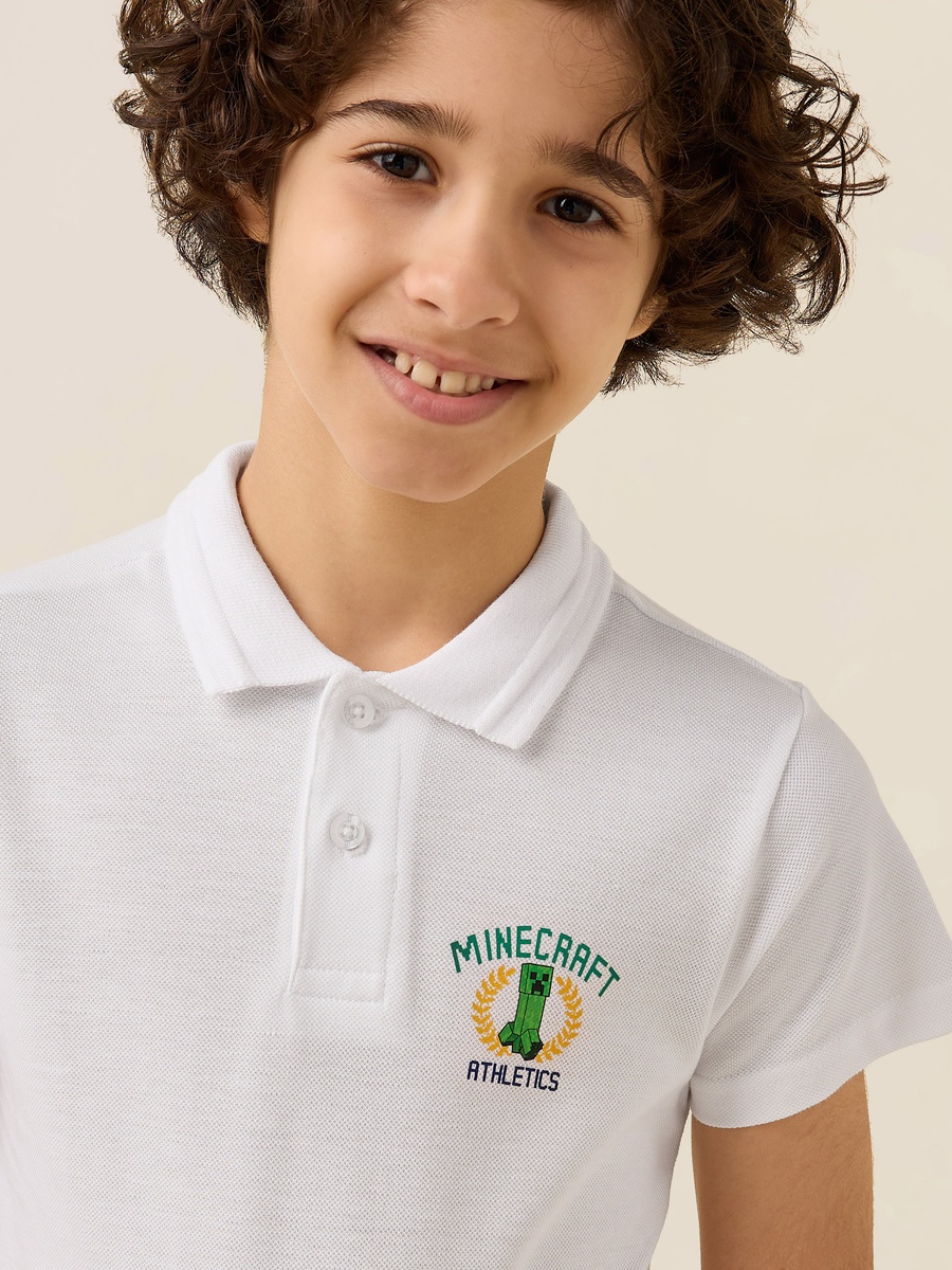Polo Collared Short Sleeves T-Shirt with Print