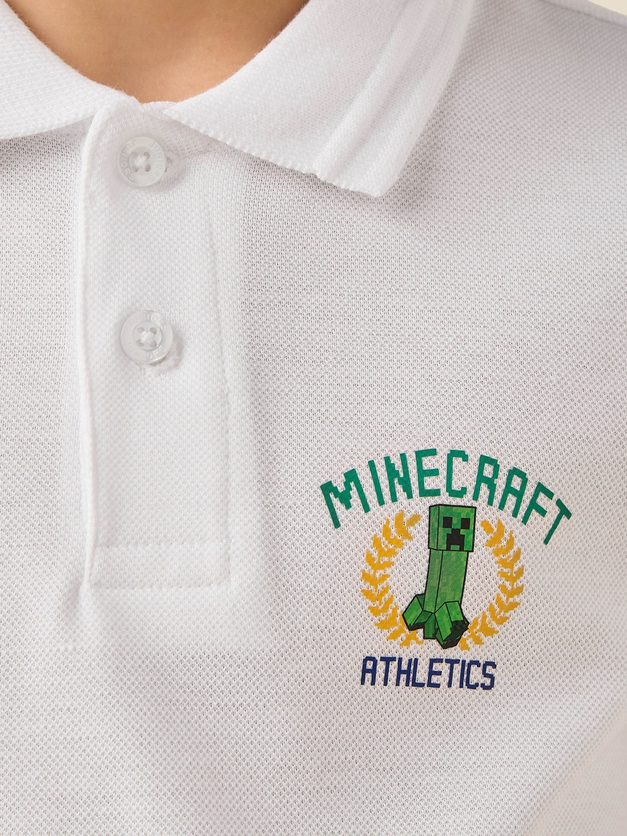 Polo Collared Short Sleeves T-Shirt with Print
