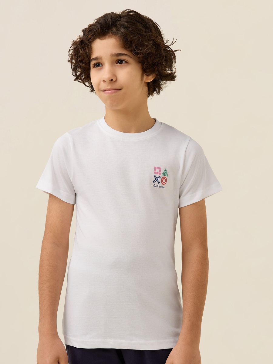 Crew Neck Short Sleeves T-Shirt with Gaming Print