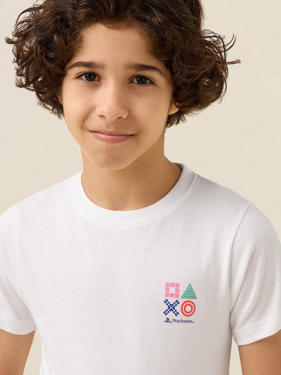 Crew Neck Short Sleeves T-Shirt with Gaming Print