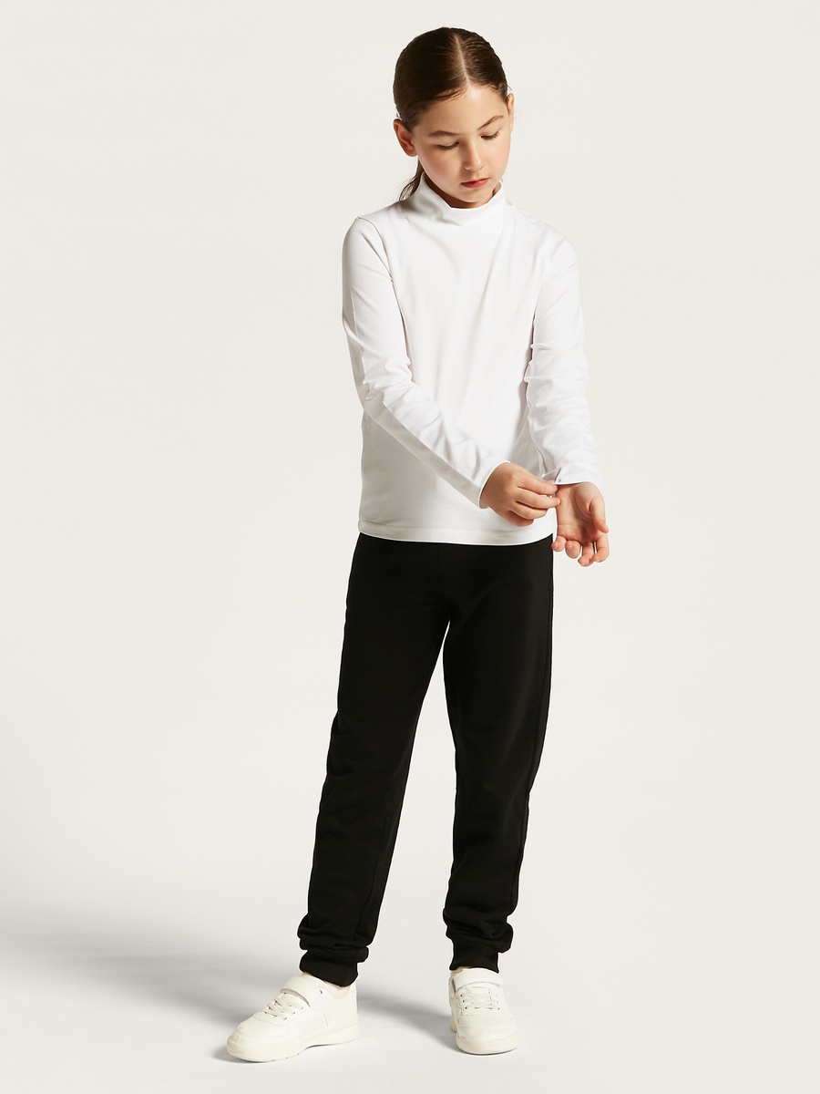 Solid Turtle Neck T-Shirt with Long Sleeves