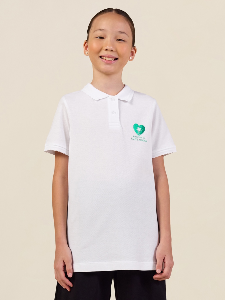 Collared Short Sleeves Polo T-Shirt with KSA National Day Print
