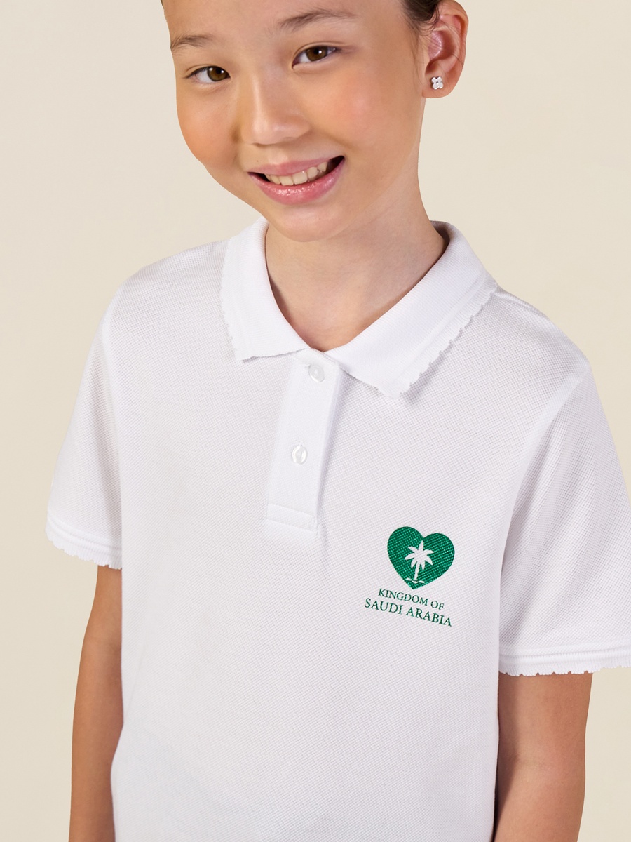 Collared Short Sleeves Polo T-Shirt with KSA National Day Print