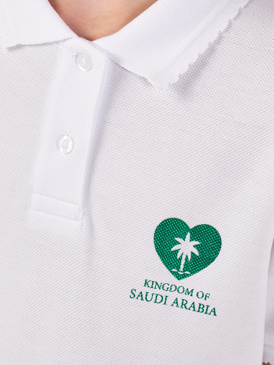 Collared Short Sleeves Polo T-Shirt with KSA National Day Print