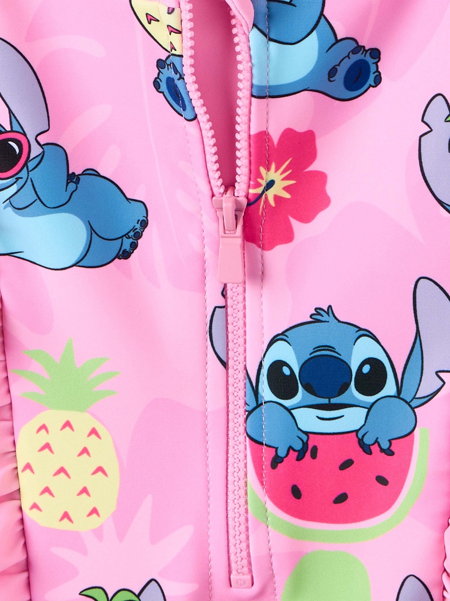 Set of 3 Girls Stitch Print Swim Dress with Shorts and Scrunchie