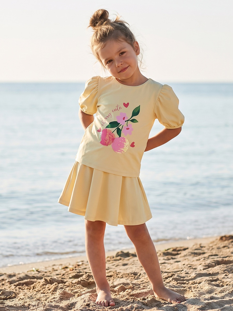 Girls Floral Print Swimwear Set