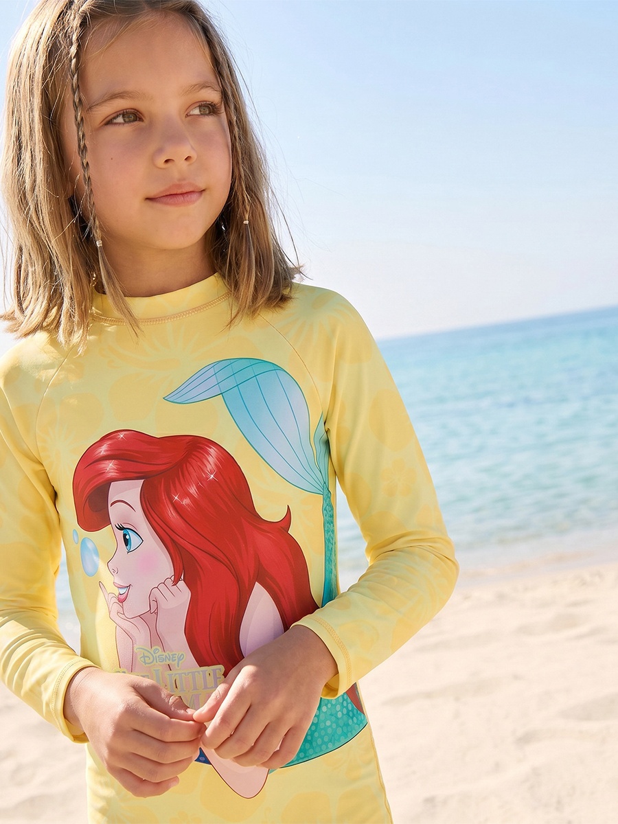 Girls The Little Mermaid Print Swimsuit