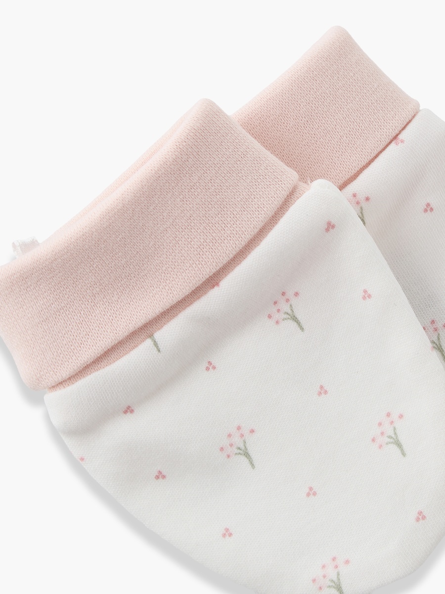 Mittens with Floral Print, 0-36 months