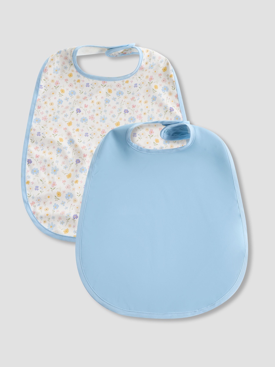 Pack of 2 Baby Bib with Snap Button Closure