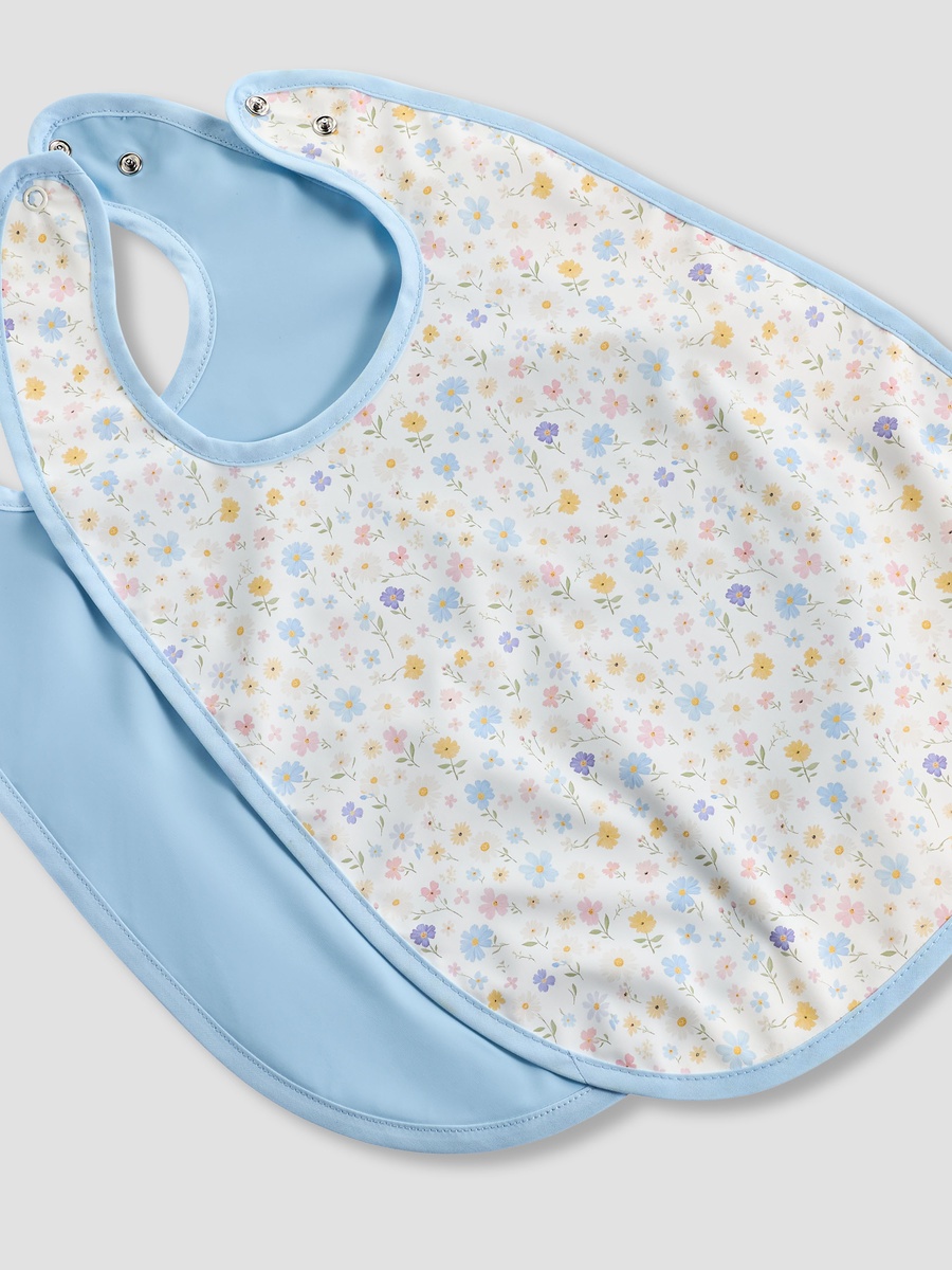 Pack of 2 Baby Bib with Snap Button Closure